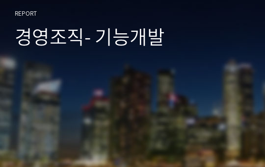 경영조직- 기능개발