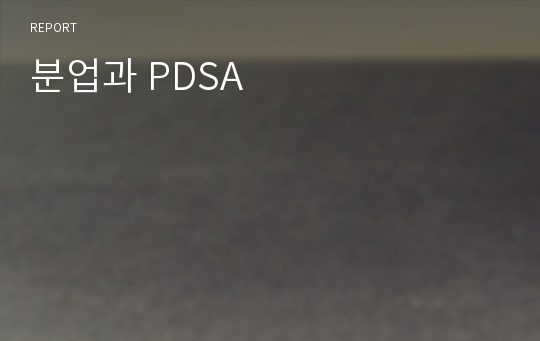 분업과 PDSA