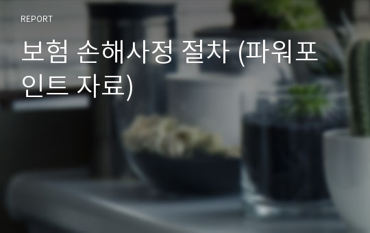 보험 손해사정 절차 (파워포인트 자료)