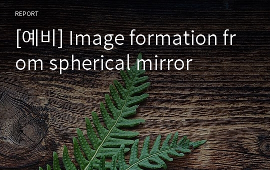 [예비] Image formation from spherical mirror