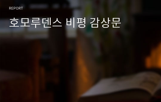 호모루덴스 비평 감상문