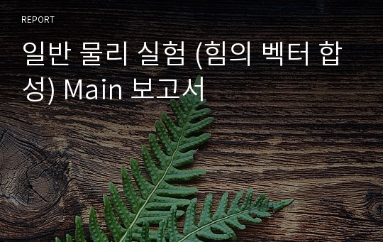 일반 물리 실험 (힘의 벡터 합성) Main 보고서