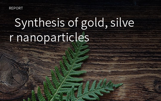   Synthesis of gold, silver nanoparticles