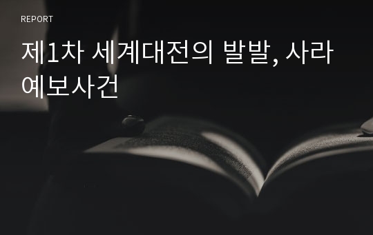 제1차 세계대전의 발발, 사라예보사건