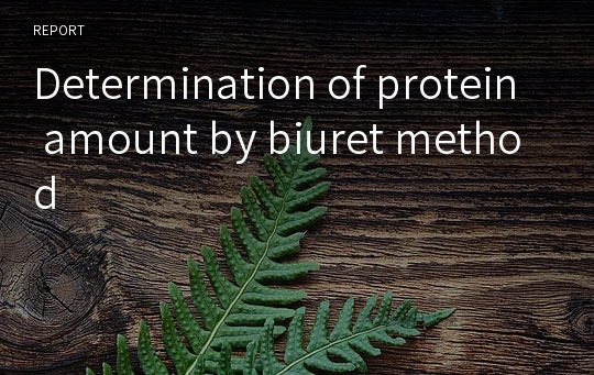 Determination of protein amount by biuret method