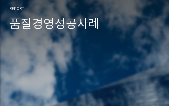 품질경영성공사례