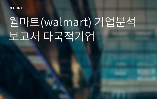 월마트(walmart) 기업분석 보고서 다국적기업