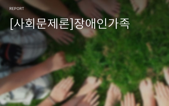 [사회문제론]장애인가족