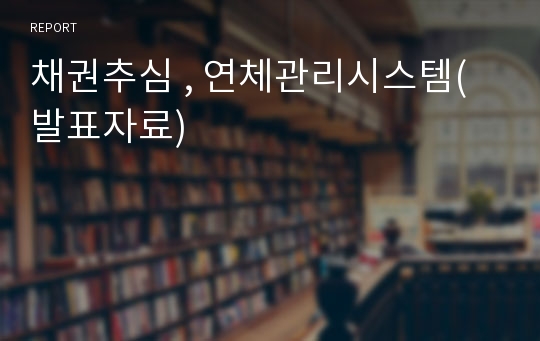 채권추심 , 연체관리시스템(발표자료)