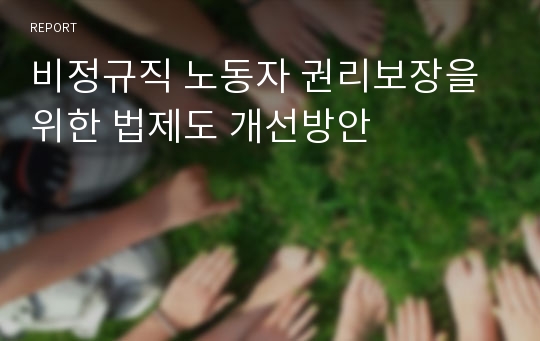 비정규직 노동자 권리보장을 위한 법제도 개선방안