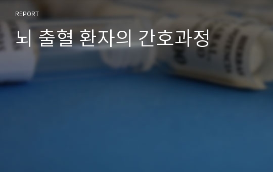 뇌 출혈 환자의 간호과정