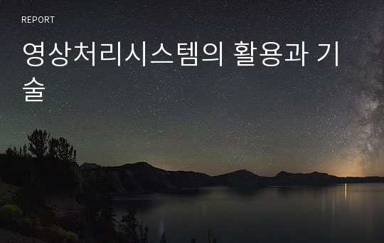 영상처리시스템의 활용과 기술