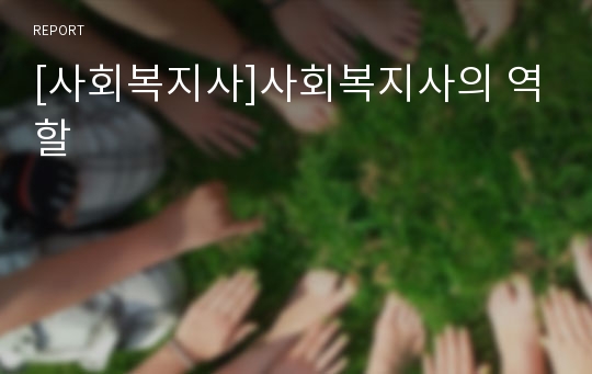 [사회복지사]사회복지사의 역할