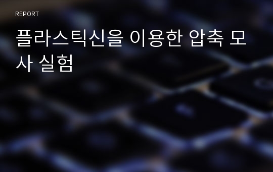 플라스틱신을 이용한 압축 모사 실험