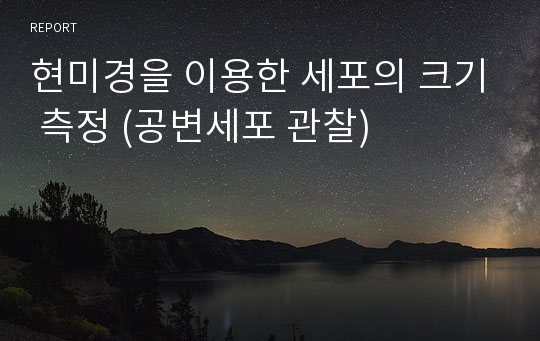 현미경을 이용한 세포의 크기 측정 (공변세포 관찰)