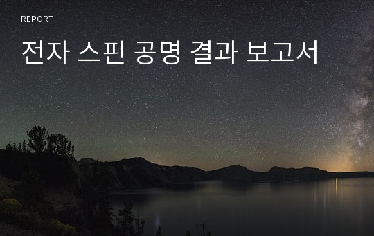 전자 스핀 공명 결과 보고서