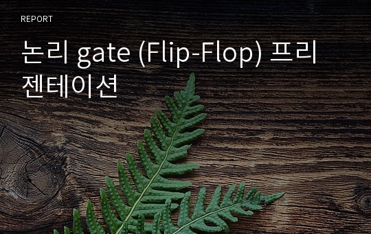 논리 gate (Flip-Flop) 프리젠테이션