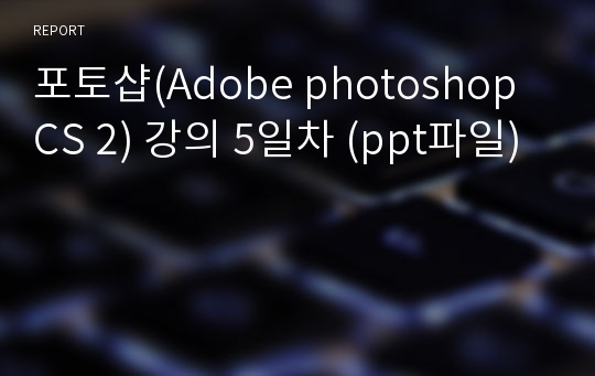 포토샵(Adobe photoshop CS 2) 강의 5일차 (ppt파일)