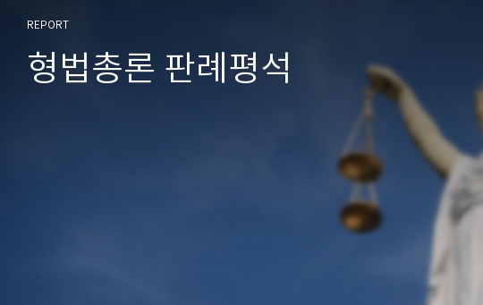 형법총론 판례평석