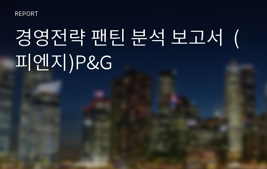 경영전략 팬틴 분석 보고서  (피엔지)P&amp;G