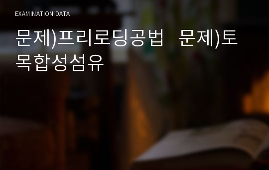 문제)프리로딩공법   문제)토목합성섬유