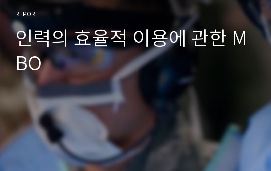 인력의 효율적 이용에 관한 MBO