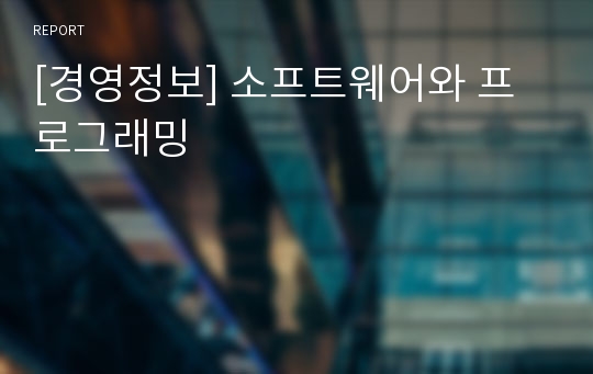 [경영정보] 소프트웨어와 프로그래밍