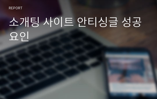 소개팅 사이트 안티싱글 성공요인