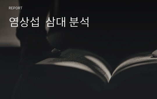 염상섭  삼대 분석