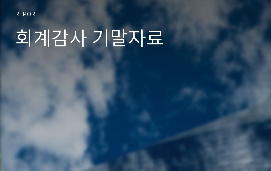 회계감사 기말자료