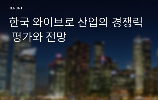 한국 와이브로 산업의 경쟁력 평가와 전망