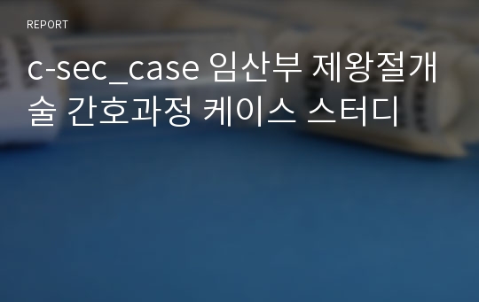 c-sec_case 임산부 제왕절개술 간호과정 케이스 스터디