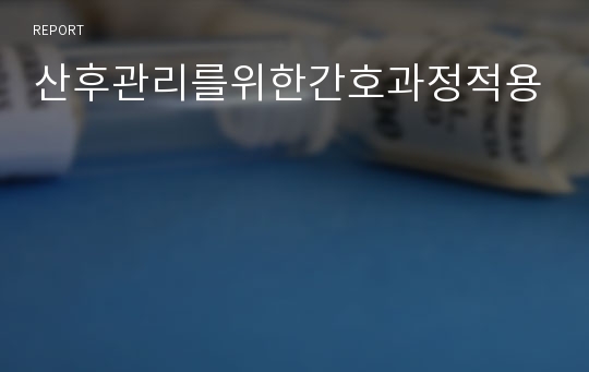 산후관리를위한간호과정적용