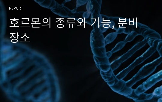 호르몬의 종류와 기능, 분비장소