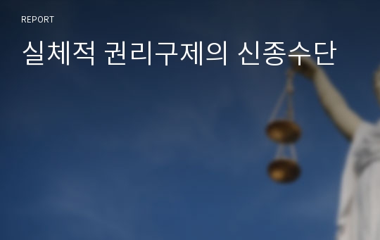 실체적 권리구제의 신종수단