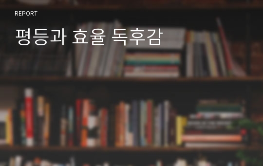 평등과 효율 독후감