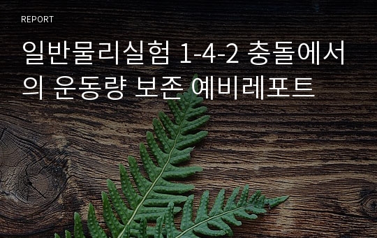 일반물리실험 1-4-2 충돌에서의 운동량 보존 예비레포트