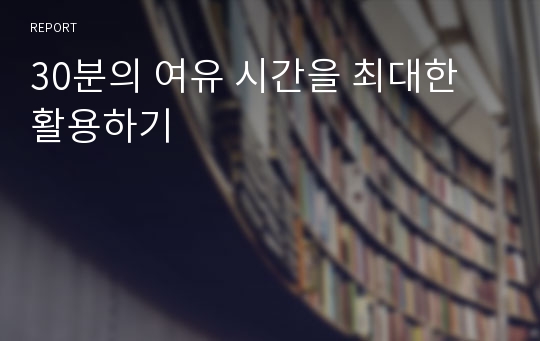 30분의 여유 시간을 최대한 활용하기