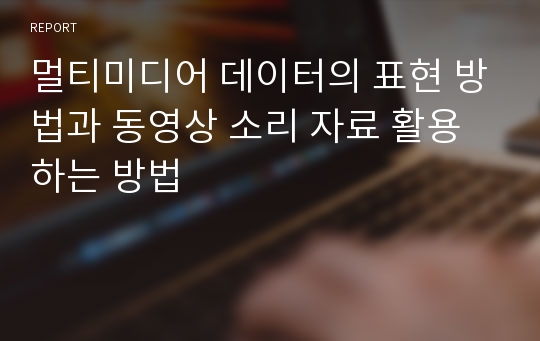 멀티미디어 데이터의 표현 방법과 동영상 소리 자료 활용하는 방법