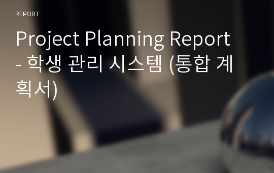 Project Planning Report - 학생 관리 시스템 (통합 계획서)