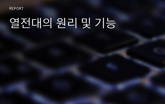 열전대의 원리 및 기능