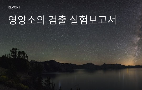 영양소의 검출 실험보고서