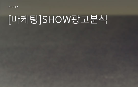 [마케팅]SHOW광고분석