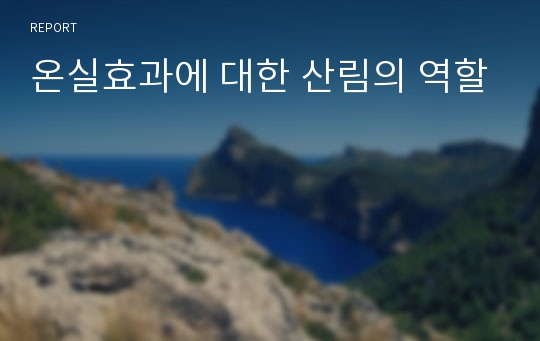 온실효과에 대한 산림의 역할