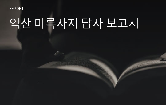 익산 미륵사지 답사 보고서