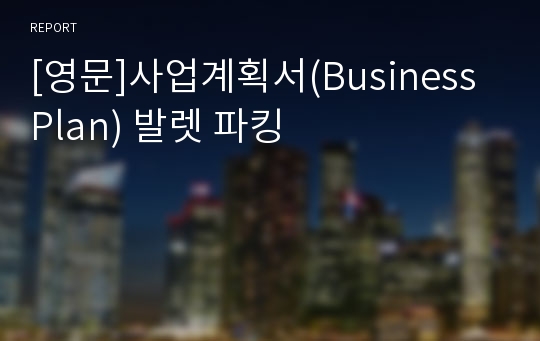 [영문]사업계획서(Business Plan) 발렛 파킹