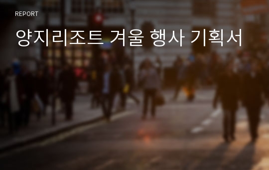 양지리조트 겨울 행사 기획서