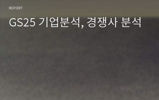 GS25 기업분석, 경쟁사 분석