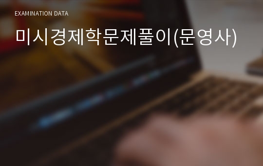 미시경제학문제풀이(문영사)