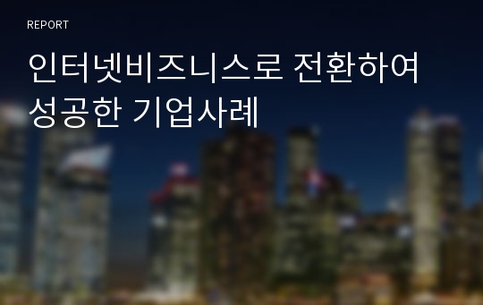 인터넷비즈니스로 전환하여 성공한 기업사례